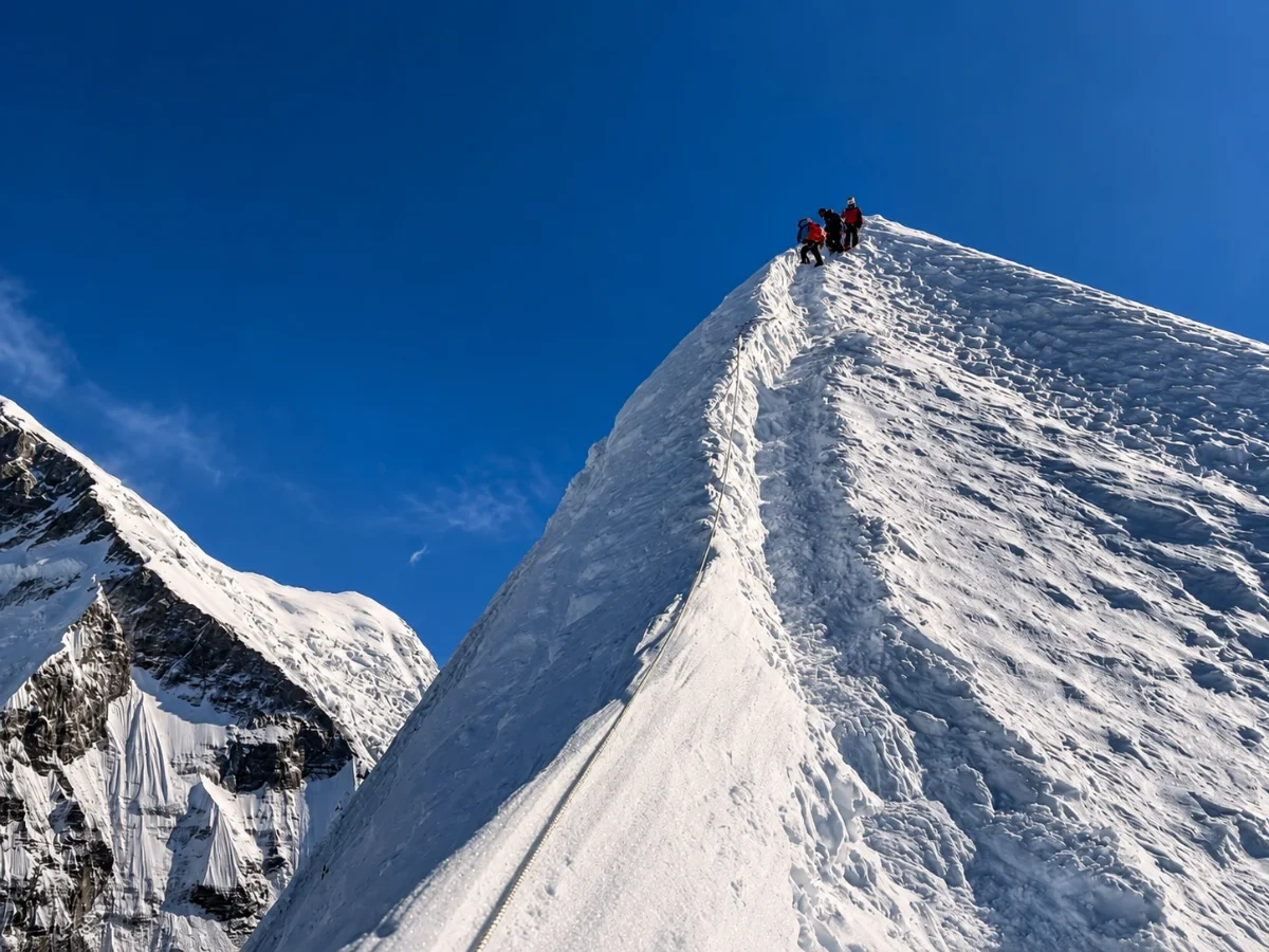 Descending From Island Peak Summit