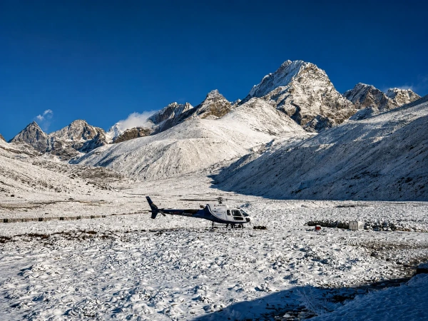 Helicopter At Gorakshep