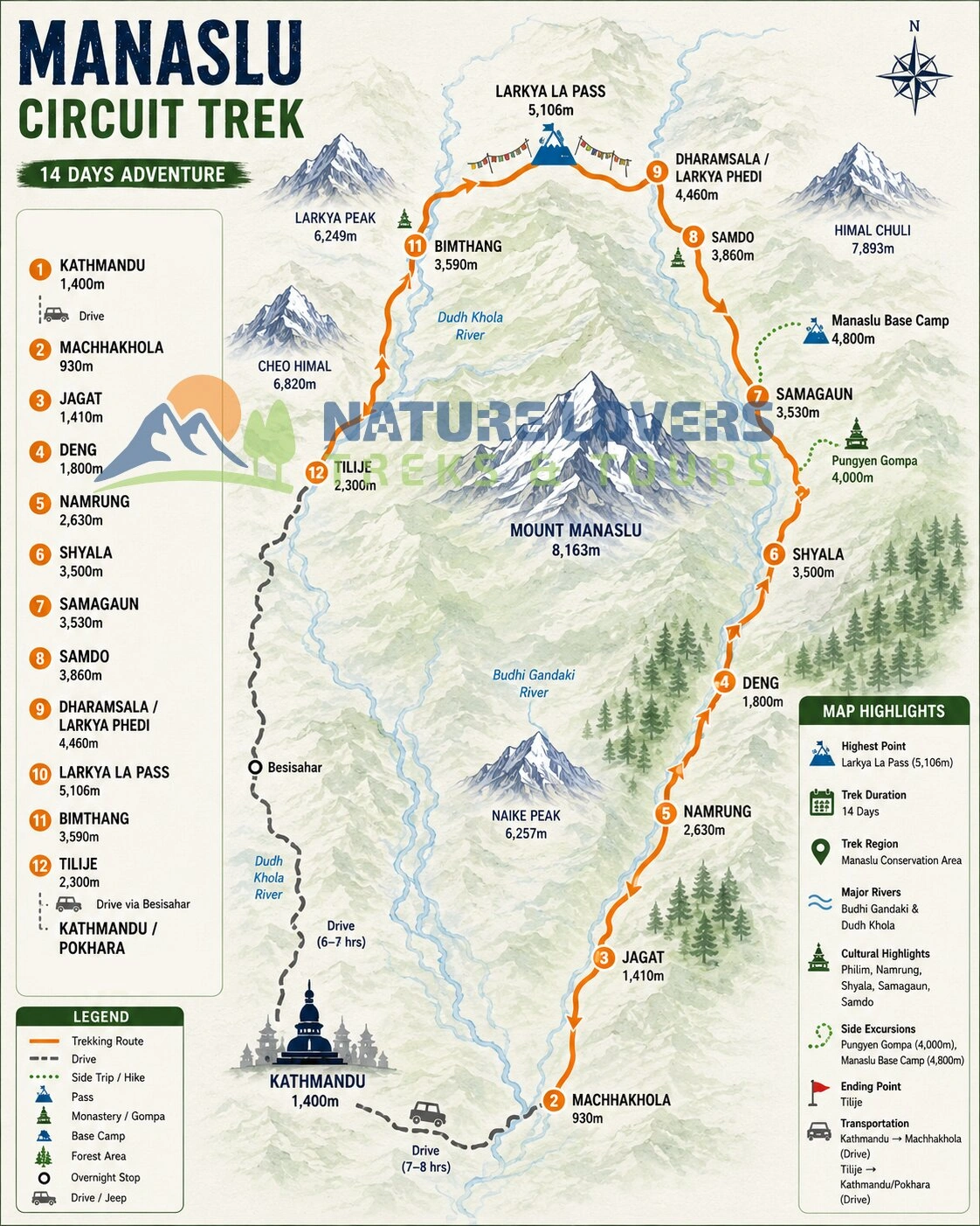 Manaslu Circuit Trek - 14 Days